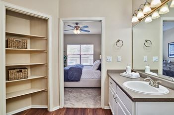 Linen closets in select units